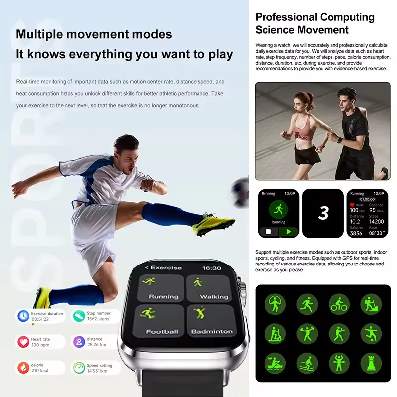 Montre intelligente cadran rép - Smartwatch Watches For Women Branded avis et prix