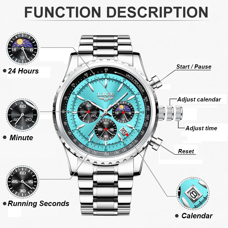 Montre homme LIGE, marque de l - Smartwatch Branded Watches For Men avis et prix